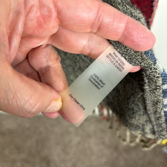 Soft Surroundings open front wool jacket/boho patchwork, embroidery - Picture 6 of 14